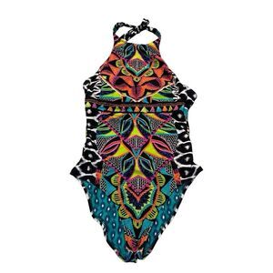 RINA TURK AFRICANA HIGH NECK ONE PIECE SWIMSUIT GORGEOUS SIZE 10